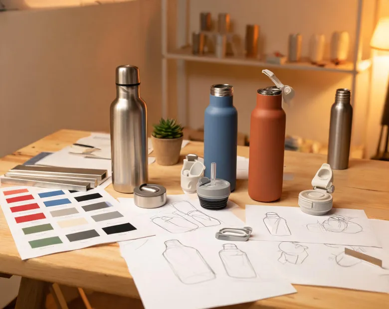 Hydro Flask design studio with bottle prototypes