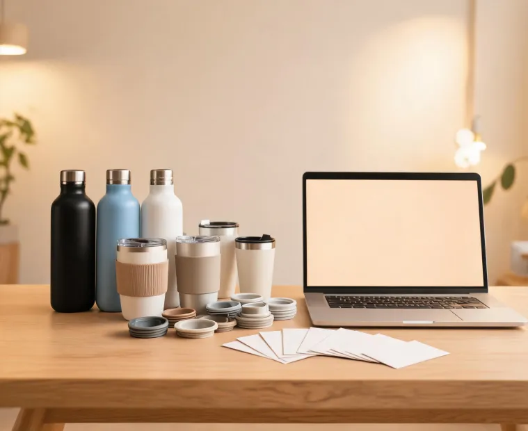 Hydro Flask service desk with bottles and care cards
